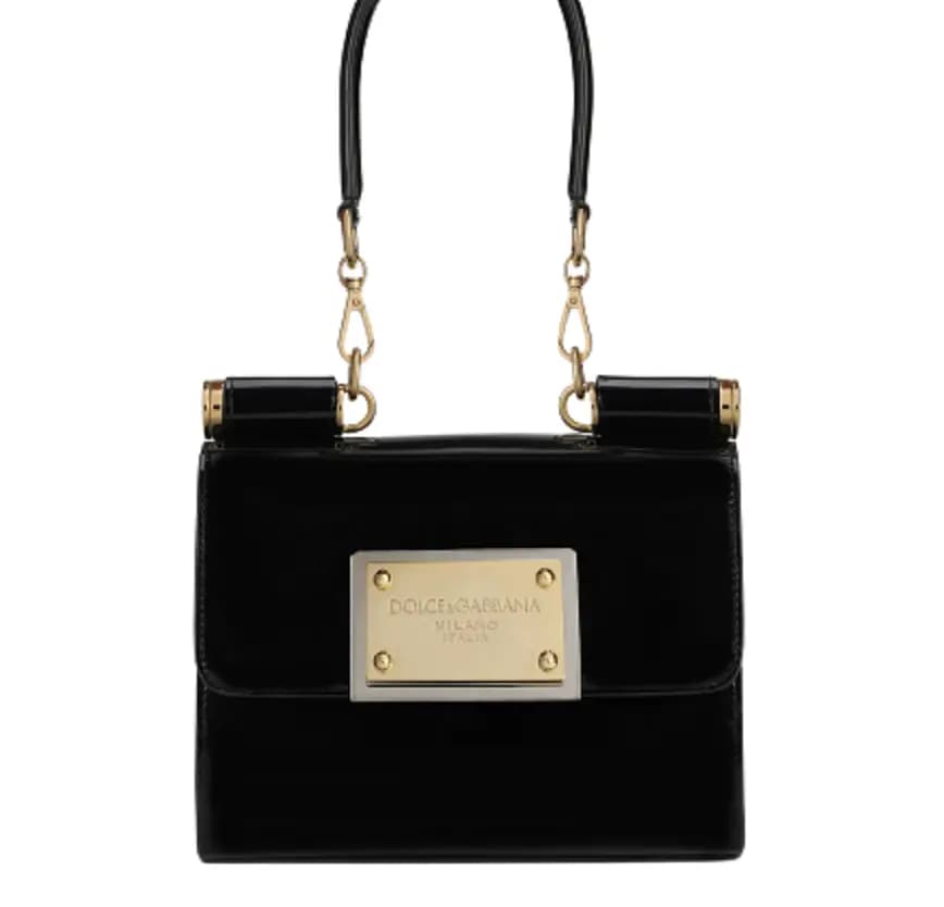 Túi Dolce & Gabana Small 90s Sicily Bag In Shiny Calfskin Black BB7026A103780999 Túi Dolce & Gabana Small 90s Sicily Bag In Shiny Calfskin Black BB7026A103780999