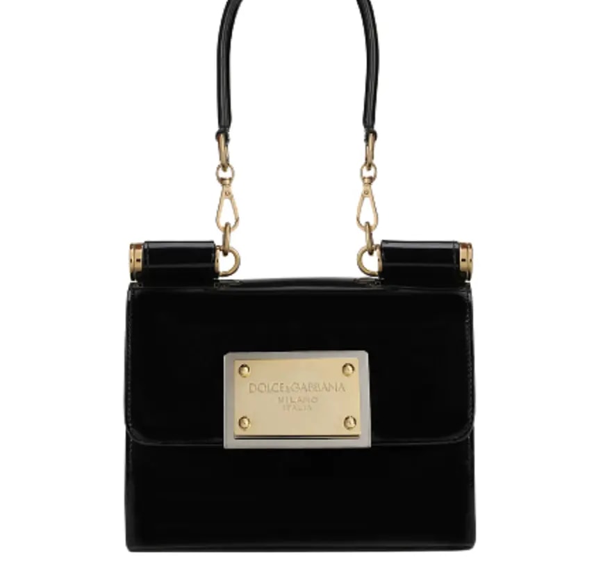 Túi Dolce & Gabana Small 90s Sicily Bag In Shiny Calfskin Black BB7026A103780999 Túi Dolce & Gabana Small 90s Sicily Bag In Shiny Calfskin Black BB7026A103780999