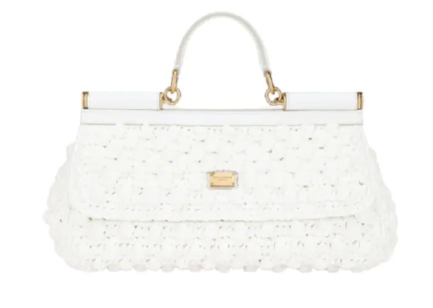 Túi Dolce & Gabbana Medium Raffia Crochet Sicily Bag White BB7117AY20889642 Túi Dolce & Gabbana Medium Raffia Crochet Sicily Bag White BB7117AY20889642