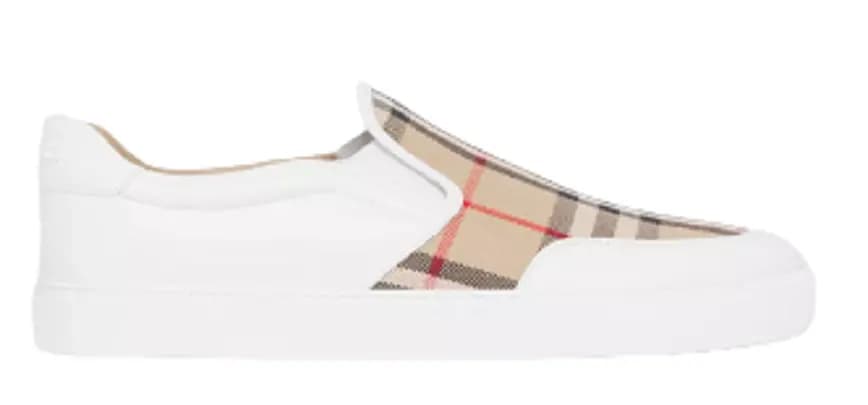 Giày Burberry Leather Vintage Check Slip-on 'White Beige' 80432121 Giày Burberry Leather Vintage Check Slip-on 'White Beige' 80432121
