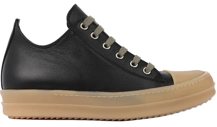 Giày Rick Owens Ramones Low 'Black Leather' Natubal RP18S8881 Giày Rick Owens Ramones Low 'Black Leather' Natubal RP18S8881