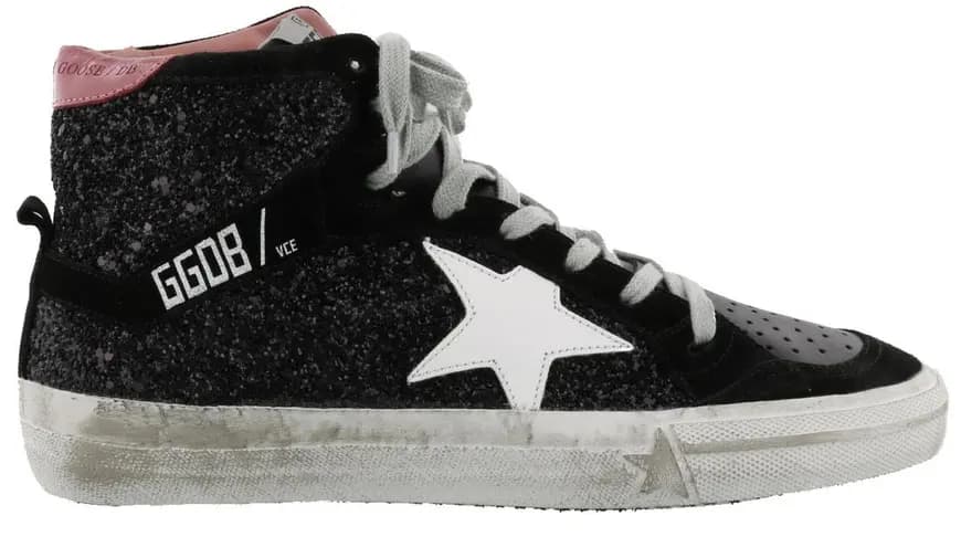 Giày Golden Goose 2.12 Black Glitter G32WS599-L7 Giày Golden Goose 2.12 Black Glitter G32WS599-L7