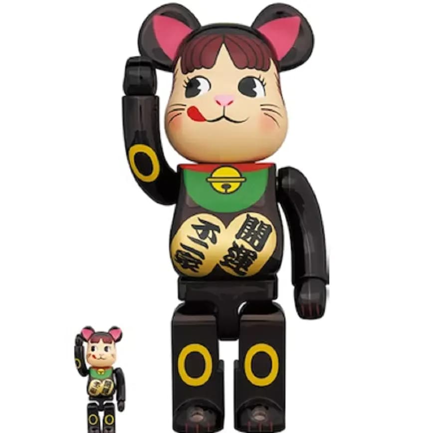 Mô Hình Bearbrick Pekochan Neko Black Chrome 100% & 400% Mô Hình Bearbrick Pekochan Neko Black Chrome 100% & 400%