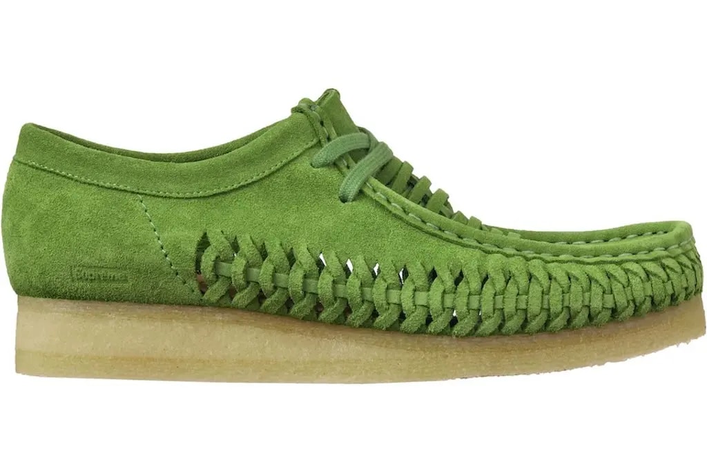 Giày Clarks x Supreme Woven Wallabee 'Green' 261-60848 — kich-thuoc: 42.5 Giày Clarks x Supreme Woven Wallabee 'Green' 261-60848 — kich-thuoc: 42.5