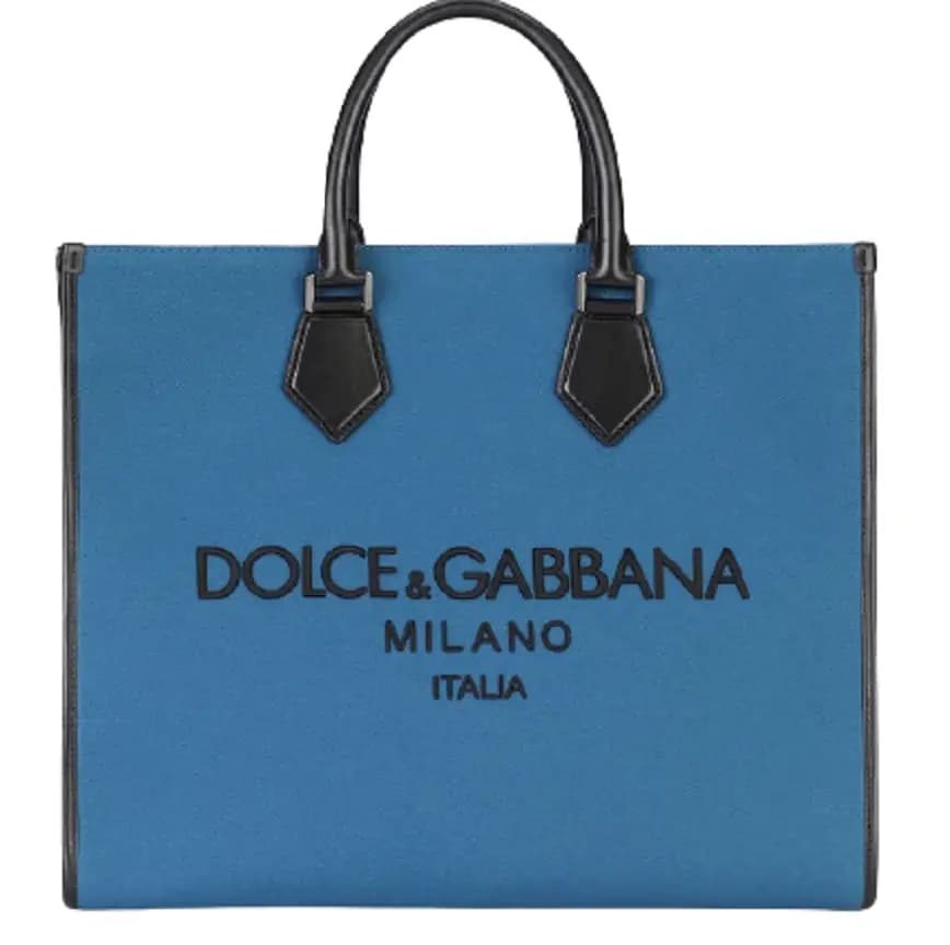 Túi Dolce & Gabbana Canvas Edge Shopper With Embroidered Logo Blue BM1796AO9978S501 Túi Dolce & Gabbana Canvas Edge Shopper With Embroidered Logo Blue BM1796AO9978S501