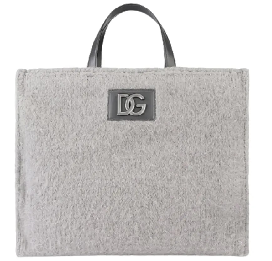 Túi Dolce & Gabbana Knit Beatrice Shopper With DG Logo Grey BM6953AQ4328S395 Túi Dolce & Gabbana Knit Beatrice Shopper With DG Logo Grey BM6953AQ4328S395