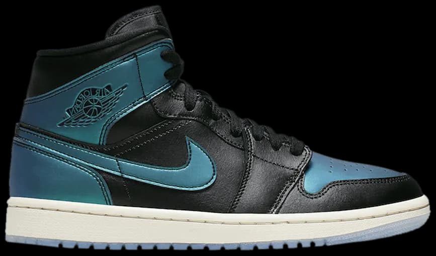 Giày Nike Wmns Air Jordan 1 Mid 'Metallic Turquoise' BQ6472-009 Giày Nike Wmns Air Jordan 1 Mid 'Metallic Turquoise' BQ6472-009