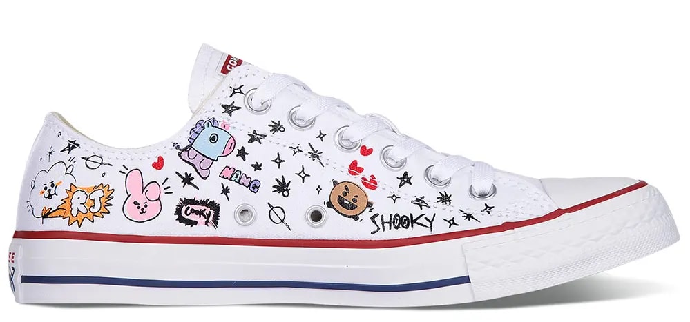 Giày Converse x BT21 Chuck Taylor All Star White Low Tops 163893C — kich-thuoc: 39 Giày Converse x BT21 Chuck Taylor All Star White Low Tops 163893C — kich-thuoc: 39