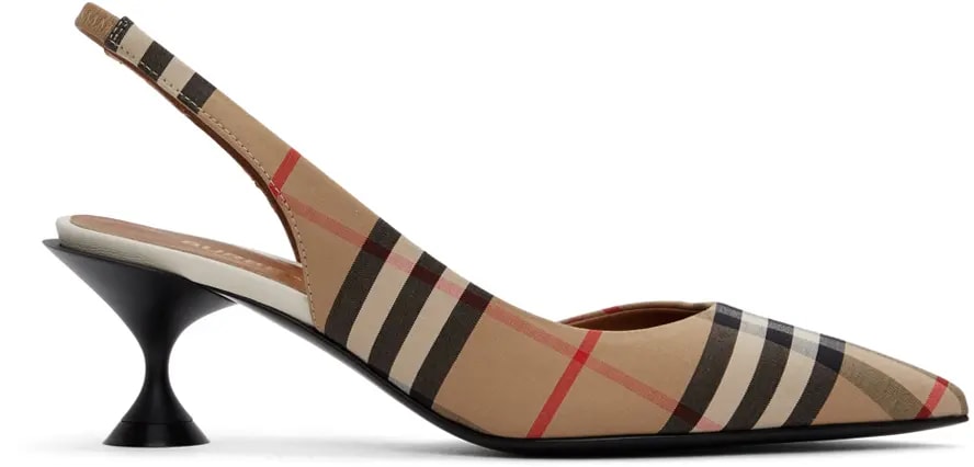 Giày Burberry Wmns Vintage Check Slingback Pumps Beige 80109641 — kich-thuoc: 36 Giày Burberry Wmns Vintage Check Slingback Pumps Beige 80109641 — kich-thuoc: 36