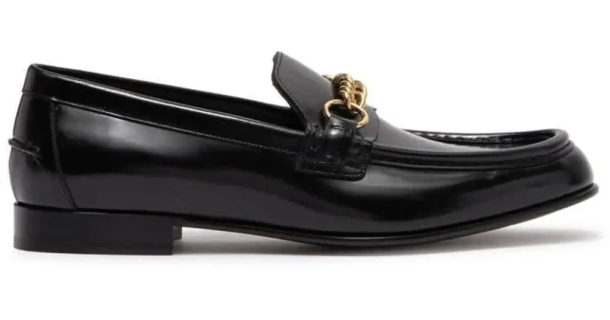 Giày BURBERRY Solway Chain Link Strap Leather Loafers In Black 4078678 — kich-thuoc: 39 Giày BURBERRY Solway Chain Link Strap Leather Loafers In Black 4078678 — kich-thuoc: 39
