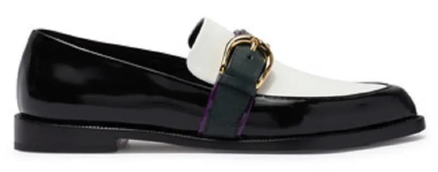 Giày Burberry Colour Block Leather Monk Strap Loafers 4075729 Giày Burberry Colour Block Leather Monk Strap Loafers 4075729
