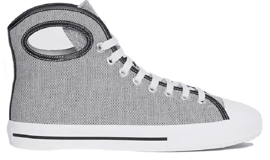 Giày Burberry Porthole Canvas High-Top Black White 80390661 Giày Burberry Porthole Canvas High-Top Black White 80390661