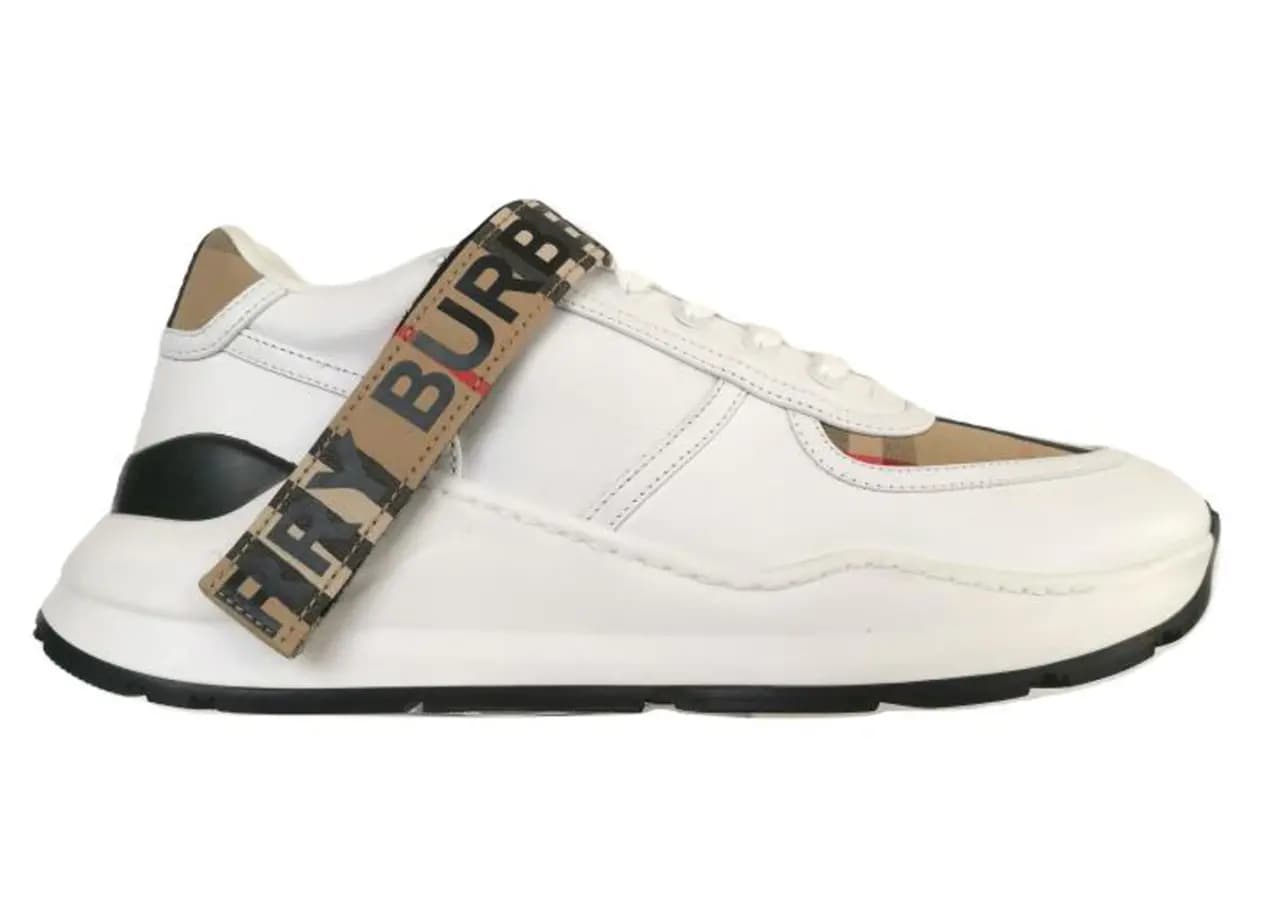 Giày Burberry Vintage Check Leather Beige White 80240521 Giày Burberry Vintage Check Leather Beige White 80240521