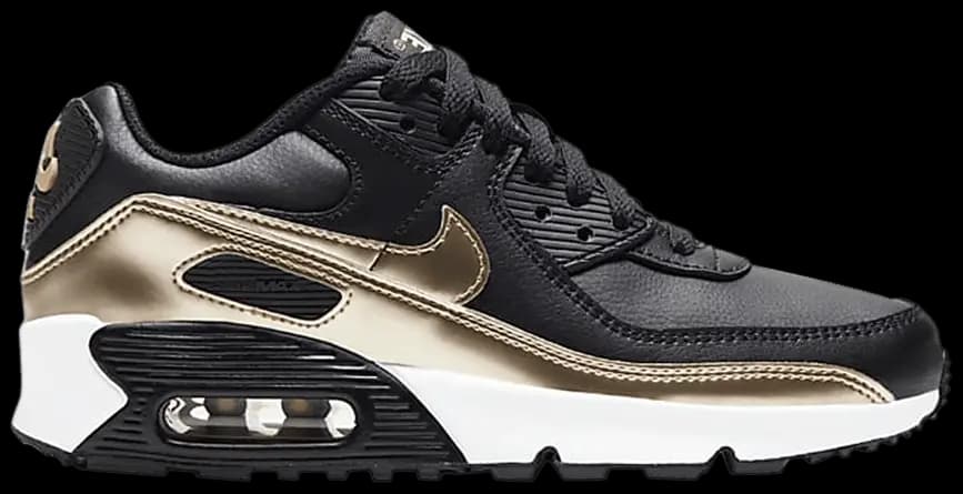 Giày Nike Air Max 90 LTR GS 'Black Metallic Gold Star' CD6864-008 Giày Nike Air Max 90 LTR GS 'Black Metallic Gold Star' CD6864-008