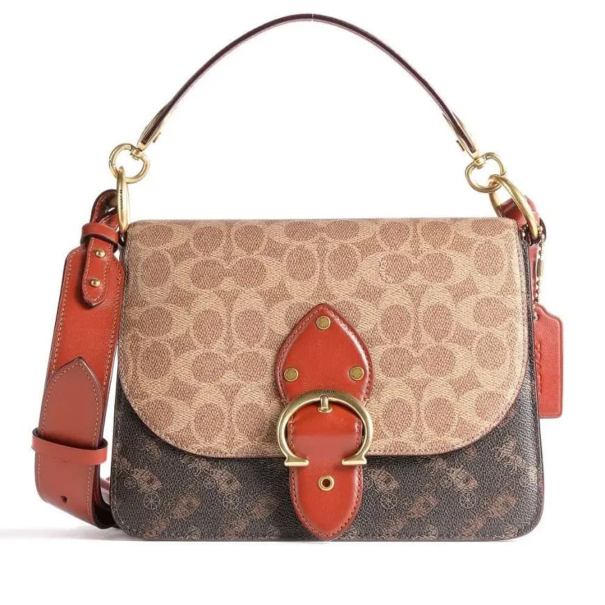 Túi Coach Signature Carriage Coated Canvas Beat Shoulder Bag Brown C2418 B4SI0 Túi Coach Signature Carriage Coated Canvas Beat Shoulder Bag Brown C2418 B4SI0