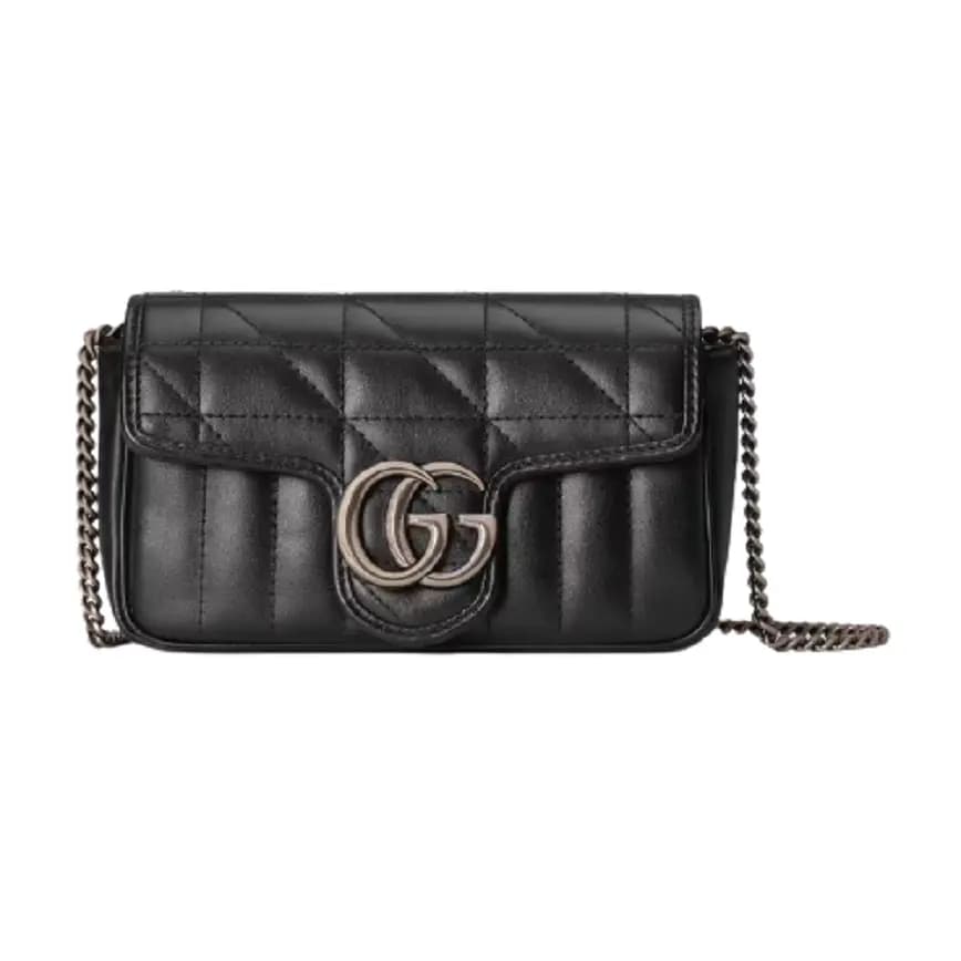 Túi Gucci GG Marmont Super Mini Black Leather 476433-DTD5N-1000 Túi Gucci GG Marmont Super Mini Black Leather 476433-DTD5N-1000