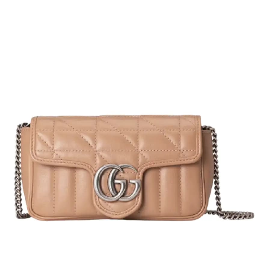 Túi Gucci GG Marmont Super Mini Rose Beige Matelassé Leather 476433-DTD5N-2754 Túi Gucci GG Marmont Super Mini Rose Beige Matelassé Leather 476433-DTD5N-2754
