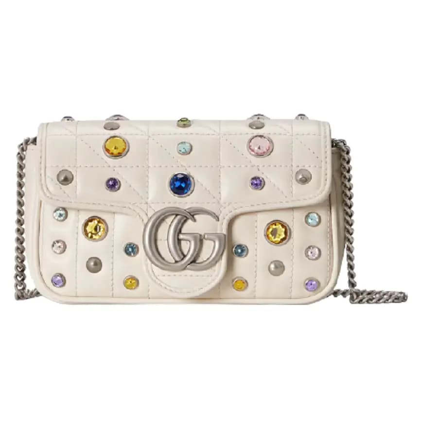 Túi Gucci GG Marmont Super Mini White Leather 476433-DTD8X-9171 Túi Gucci GG Marmont Super Mini White Leather 476433-DTD8X-9171