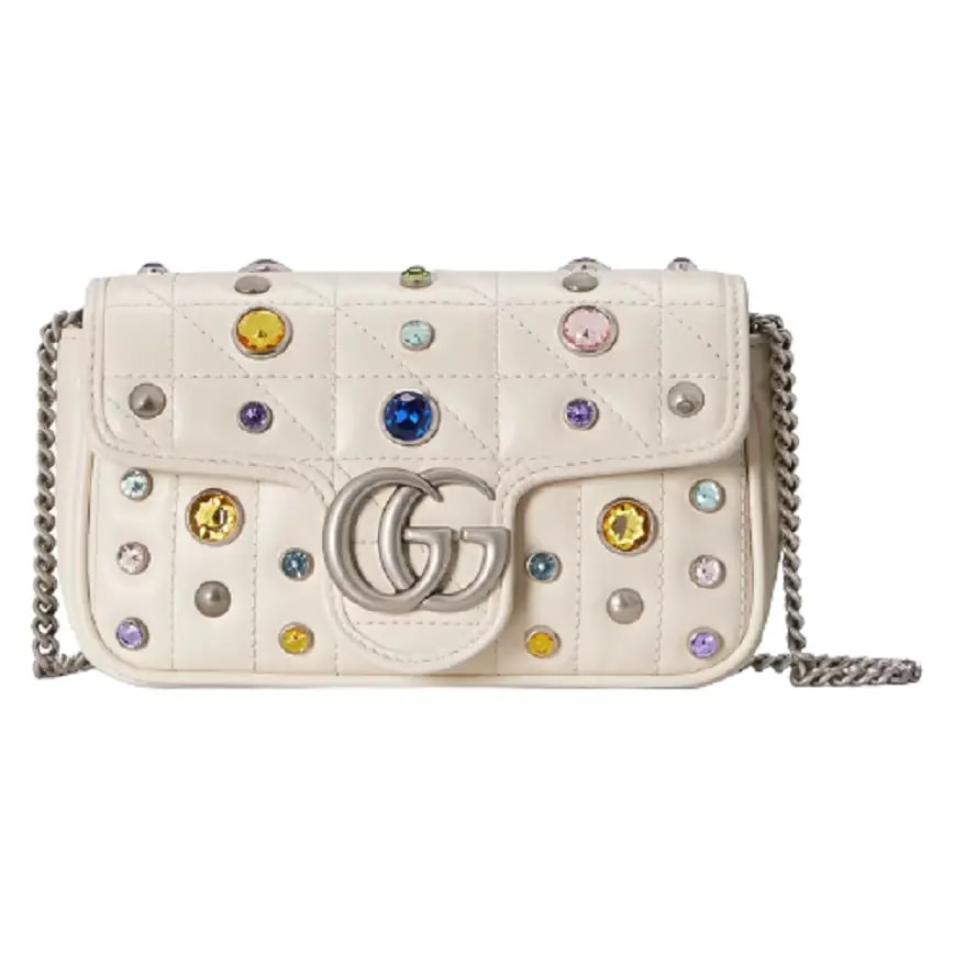 Túi Gucci GG Marmont Super Mini White Leather 476433-DTD8X-9171 Túi Gucci GG Marmont Super Mini White Leather 476433-DTD8X-9171