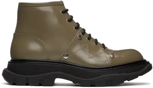 Giày Alexander McQueen Taupe Tread Lace-Up Boots 595469-WHZ81-2610 Giày Alexander McQueen Taupe Tread Lace-Up Boots 595469-WHZ81-2610