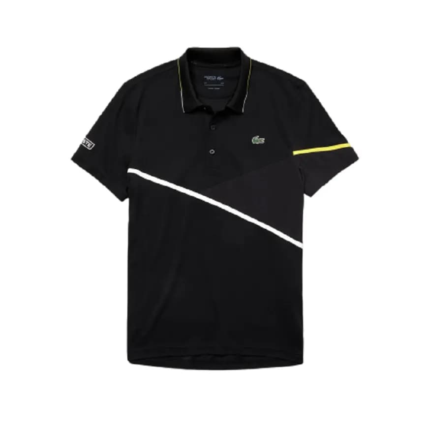 Áo Lacoste Polo Tennis Contrast Accent Pique Black WY DH8501-00-49K Áo Lacoste Polo Tennis Contrast Accent Pique Black WY DH8501-00-49K