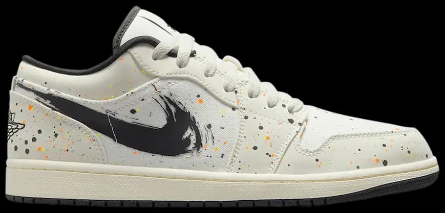 Giày Nike Air Jordan 1 Low 'Brushstroke Swoosh Paint Splatter' DM3528-100 Giày Nike Air Jordan 1 Low 'Brushstroke Swoosh Paint Splatter' DM3528-100