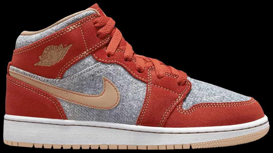 Giày Nike Air Jordan 1 Mid SE GS 'Denim Red' DM4384-600 Giày Nike Air Jordan 1 Mid SE GS 'Denim Red' DM4384-600