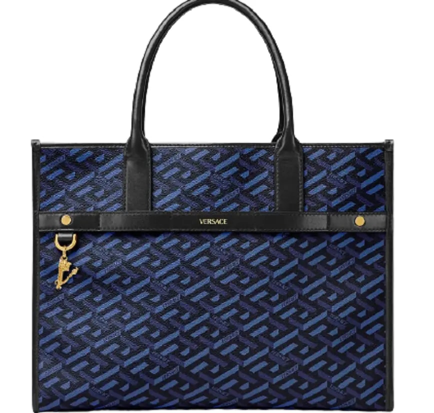 Túi Versace La Greca Signature Tote Black Blue 1001855-1A01444-5U18V — kich-thuoc: lien-he-order Túi Versace La Greca Signature Tote Black Blue 1001855-1A01444-5U18V — kich-thuoc: lien-he-order