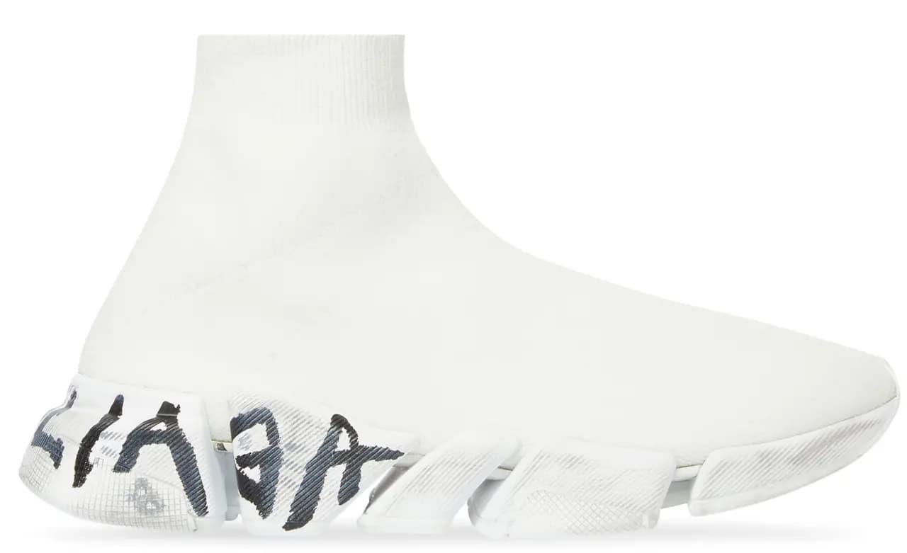 Giày Balenciaga Speed 2.0 Graffiti Recycled Knit Trainers 'White' 617196W2DD42091 Giày Balenciaga Speed 2.0 Graffiti Recycled Knit Trainers 'White' 617196W2DD42091