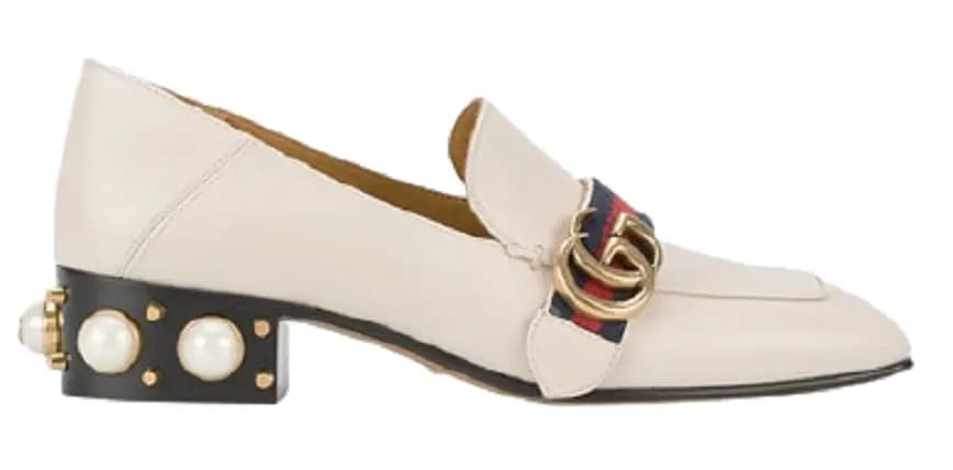 Giày Gucci Leather mid-heel loafer 423559 DKHC0 9061 Giày Gucci Leather mid-heel loafer 423559 DKHC0 9061
