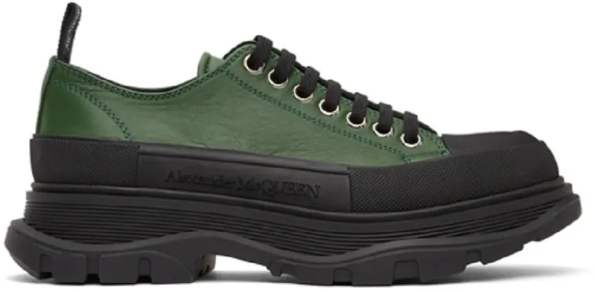 Giày Alexander McQueen Green Leather Tread Slick 627225-WHZP2-3054 — kich-thuoc: 41 Giày Alexander McQueen Green Leather Tread Slick 627225-WHZP2-3054 — kich-thuoc: 41