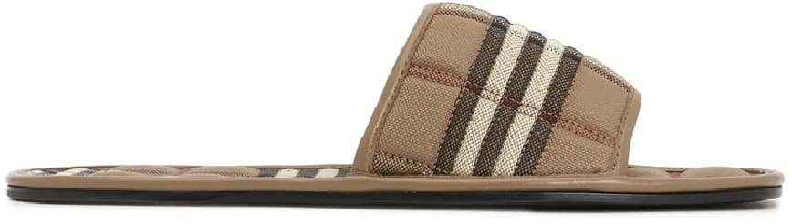 Dép Burberry Check Quilting 'Brown' 8059225 Dép Burberry Check Quilting 'Brown' 8059225