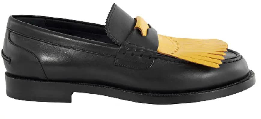 Giày BURBERRY Contrast Kiltie Fringe Leather Loafers 4069401 Giày BURBERRY Contrast Kiltie Fringe Leather Loafers 4069401