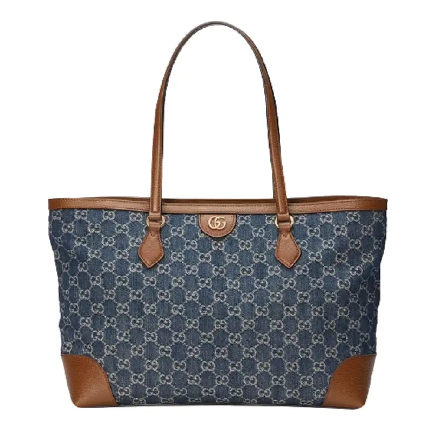 Túi Gucci Ophidia GG Medium Tote Dark Blue And Brown Leather 631685-2KQGG-8375 Túi Gucci Ophidia GG Medium Tote Dark Blue And Brown Leather 631685-2KQGG-8375