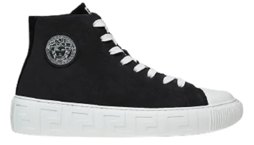 Giày Versace Greca Suede High Top Trainers Black DSU8403-1A00784-1B000 Giày Versace Greca Suede High Top Trainers Black DSU8403-1A00784-1B000