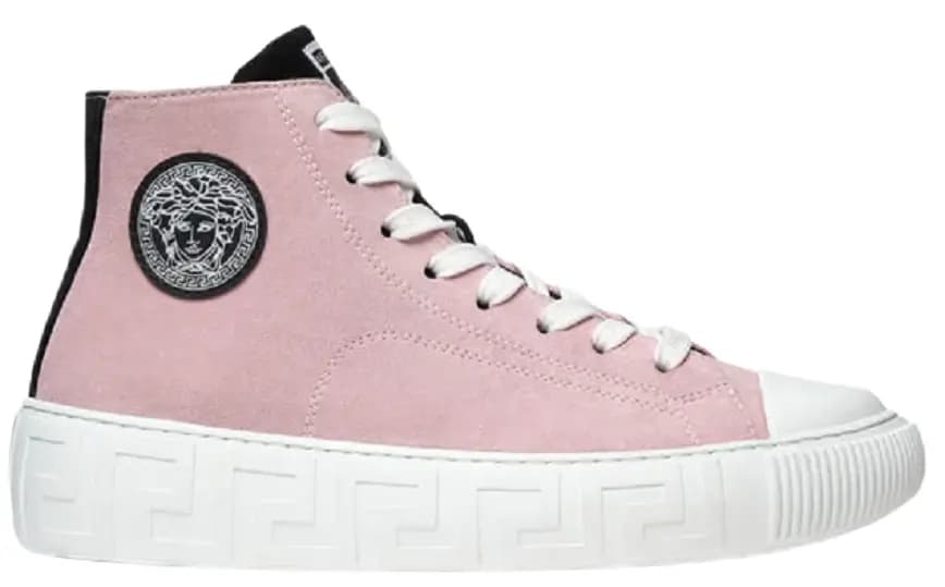 Giày Versace Greca Suede High Top Trainers Black Pink DST643D-1A00784-2P370 Giày Versace Greca Suede High Top Trainers Black Pink DST643D-1A00784-2P370