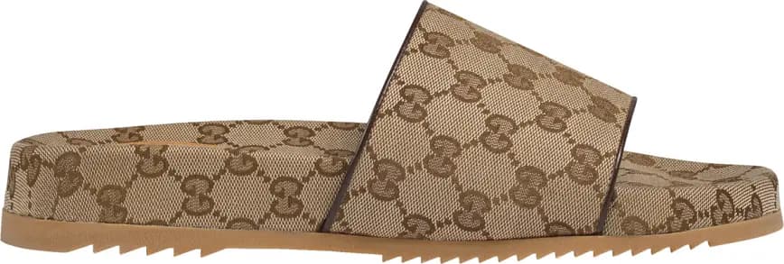 Dép Gucci Beige & Brown-GG Canvas Slides 624695-H6320-9763 Dép Gucci Beige & Brown-GG Canvas Slides 624695-H6320-9763