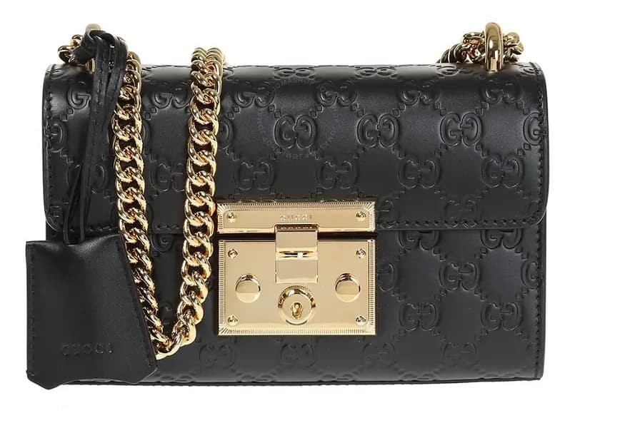 Túi Gucci Black Padlock Small Gucci Signature Shoulder Bag 409487 CWC1G 1000 Túi Gucci Black Padlock Small Gucci Signature Shoulder Bag 409487 CWC1G 1000