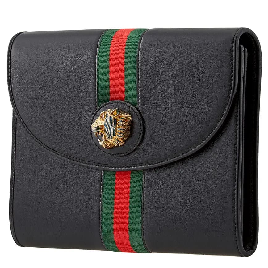 Ví Gucci Rajah Leather Web Pouch In Black 576538 0OLHX 8389 Ví Gucci Rajah Leather Web Pouch In Black 576538 0OLHX 8389