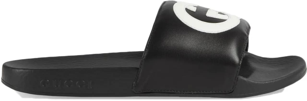 Dép Gucci Slide Interlocking G Leather 'Black' 644756-0R0F0-1071 Dép Gucci Slide Interlocking G Leather 'Black' 644756-0R0F0-1071