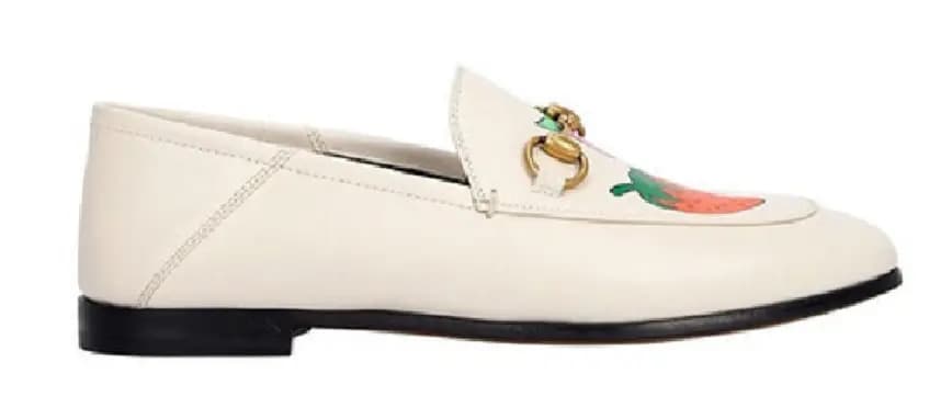 Giày Gucci Strawberry Print Horsebit Loafers 580081-1GN00-9531 Giày Gucci Strawberry Print Horsebit Loafers 580081-1GN00-9531
