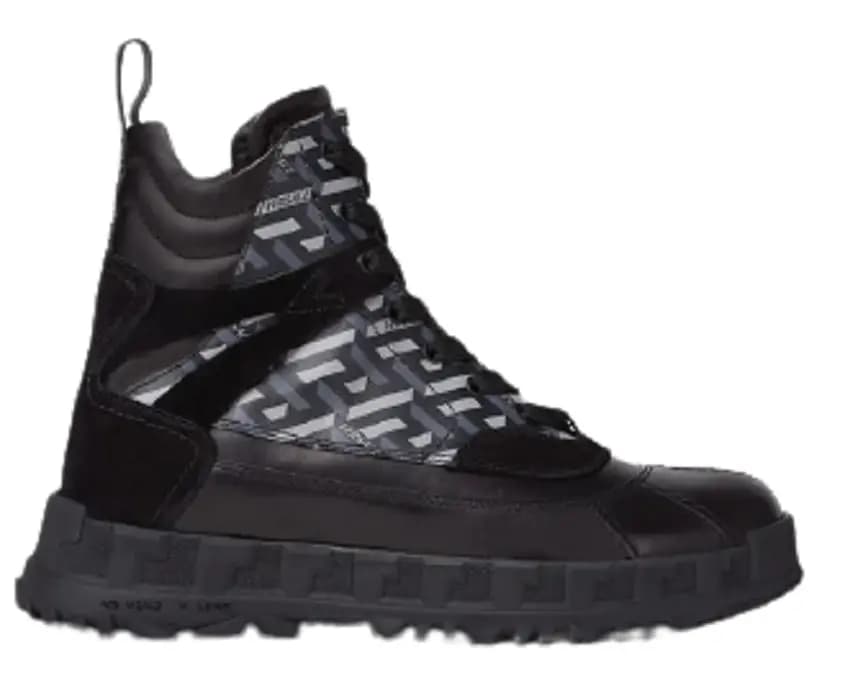 Giày Versace Greca Rhegis La Greca Print Boots Black 1001955-1A01745-5B240 Giày Versace Greca Rhegis La Greca Print Boots Black 1001955-1A01745-5B240