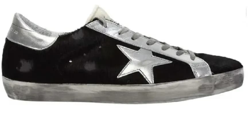 Giày Golden Goose Super Star Black Silver GARMS590-E59 Giày Golden Goose Super Star Black Silver GARMS590-E59