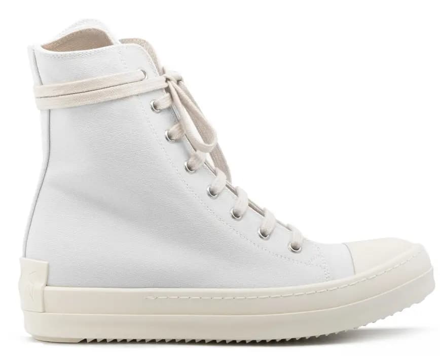 Giày Rick Owens White High Top Sneakers DS21S2800 W Giày Rick Owens White High Top Sneakers DS21S2800 W
