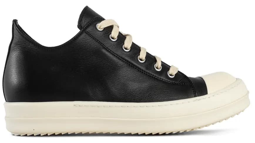 Giày Rick Owens Leather Low Sneakers In Black RP21S3891 Giày Rick Owens Leather Low Sneakers In Black RP21S3891