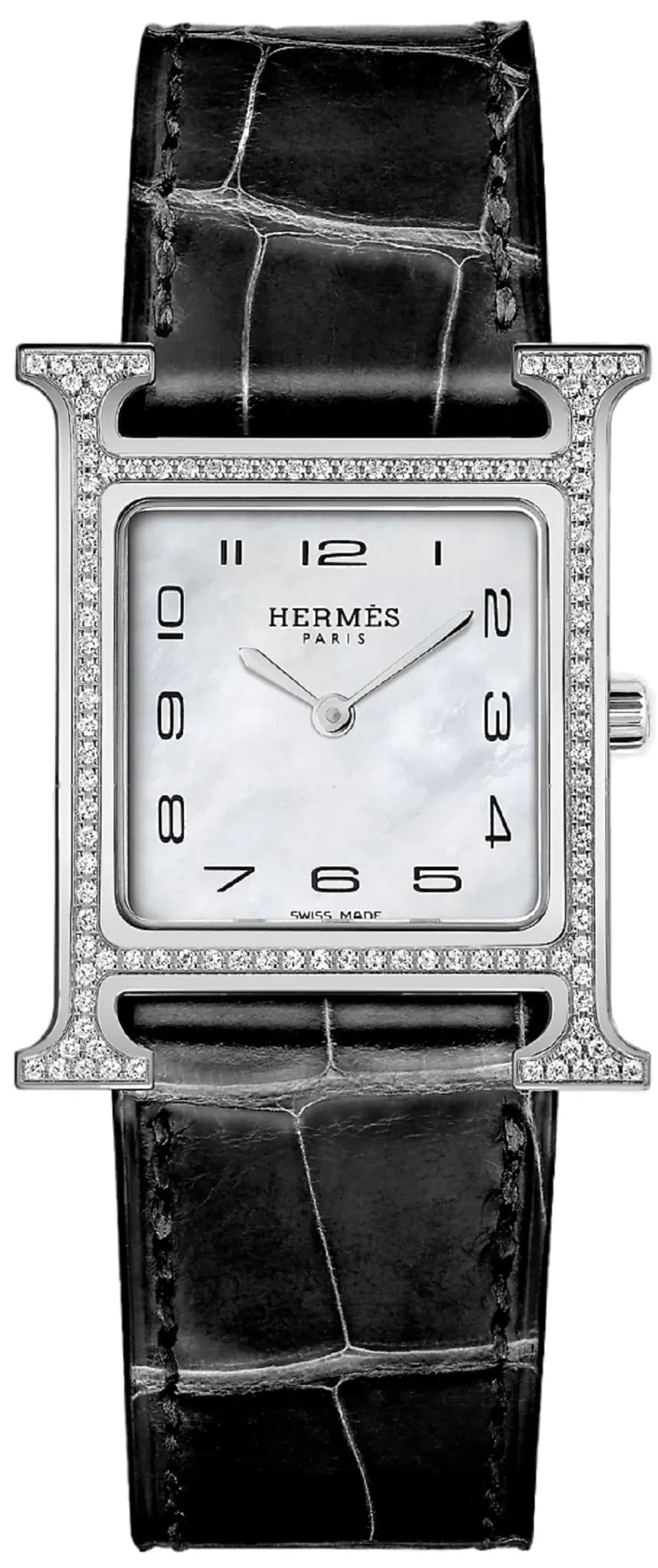 Đồng Hồ Hermes Heure H Watch 'Black Croco' W047215WW00 Đồng Hồ Hermes Heure H Watch 'Black Croco' W047215WW00