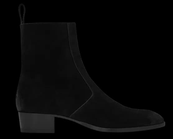Giày Saint Laurent Wyatt Zippered Boots In Suede 5536210W3001000 Giày Saint Laurent Wyatt Zippered Boots In Suede 5536210W3001000