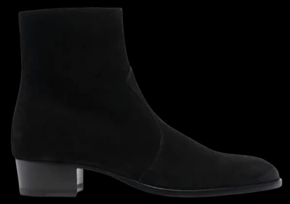 Giày Saint Laurent Wyatt Zipped Boots In Suede 6703391NZ001000 Giày Saint Laurent Wyatt Zipped Boots In Suede 6703391NZ001000