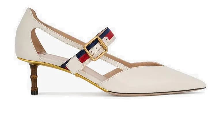 Giày Gucci Wmns White Leather Slub Heel 460114-CQXS0-9082 Giày Gucci Wmns White Leather Slub Heel 460114-CQXS0-9082