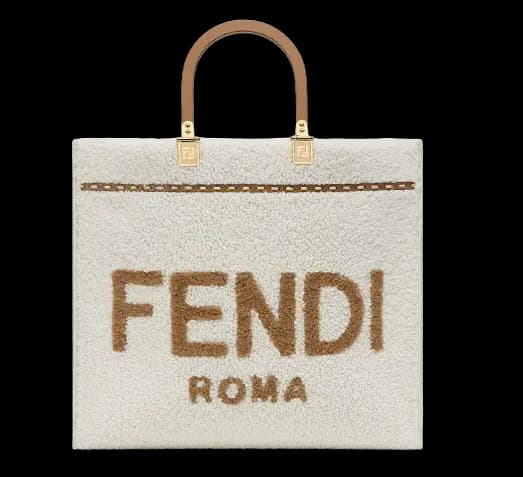 Túi Fendi White Sheepskin Shopper 8BH386-AHME-F1F1R Túi Fendi White Sheepskin Shopper 8BH386-AHME-F1F1R